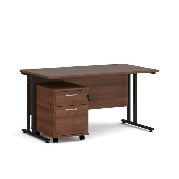 BIG DEALS Straight Desk with 2 Drawer Pedestal - choice of Size-21625