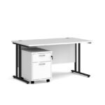 BIG DEALS Straight Desk with 2 Drawer Pedestal - choice of Size-21619
