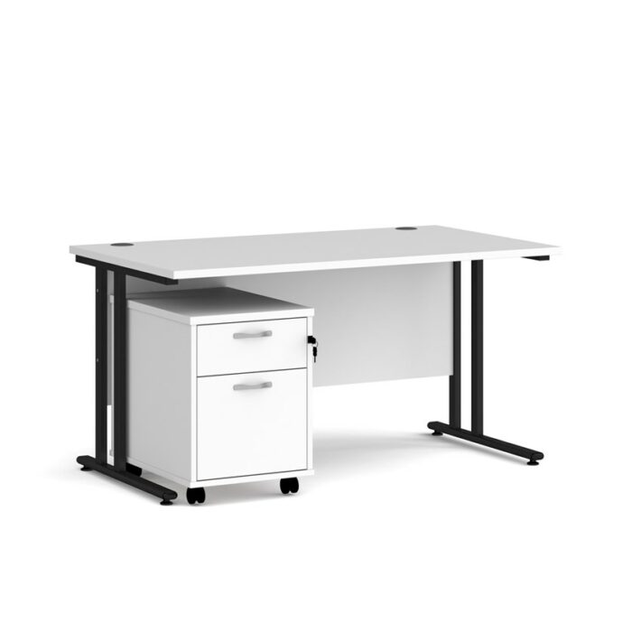 BIG DEALS Straight Desk with 2 Drawer Pedestal - choice of Size-21619