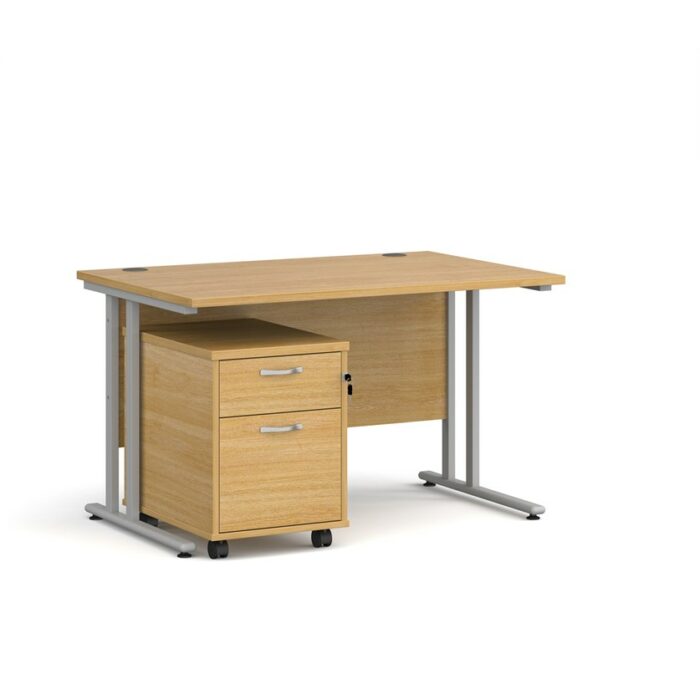 BIG DEALS Straight Desk with 2 Drawer Pedestal - choice of Size-21637