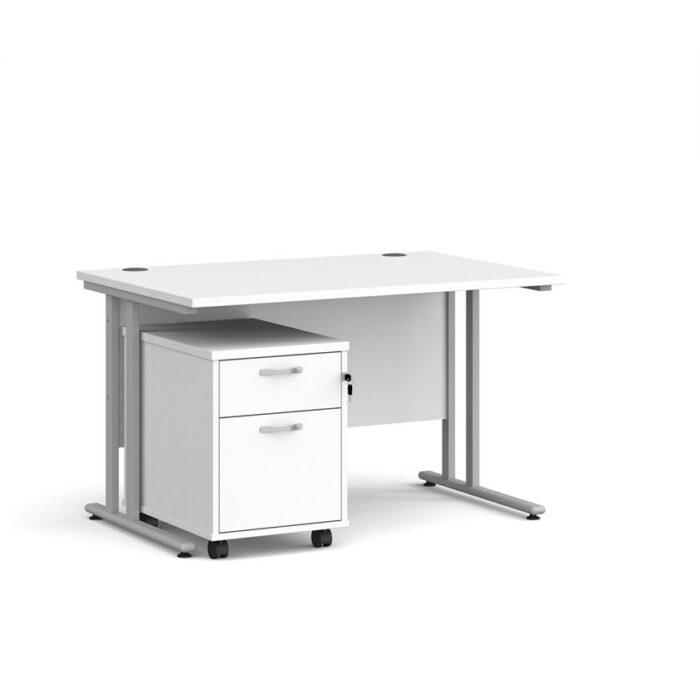 BIG DEALS Straight Desk with 2 Drawer Pedestal - choice of Size-21635