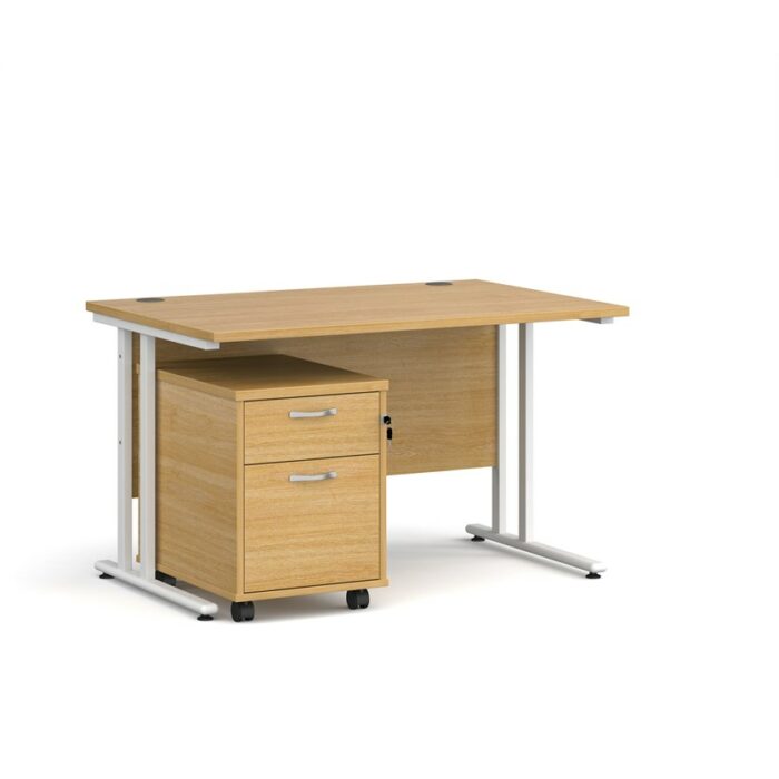 BIG DEALS Straight Desk with 2 Drawer Pedestal - choice of Size-21636