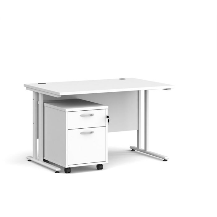 BIG DEALS Straight Desk with 2 Drawer Pedestal - choice of Size-21638