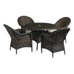 zap clova weave high back armchair x 4 & Dining Table-0