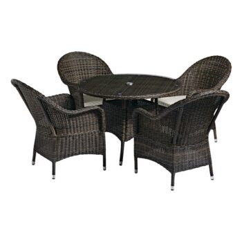 zap clova weave high back armchair x 4 & Dining Table-0