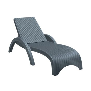 zap fiji weave Commercial sun lounger dark grey - Non Rust-0