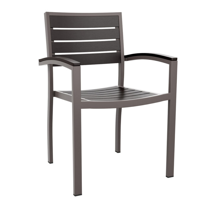 ZAP Commercial Grade Likewood all weather arm chair grey and black-0