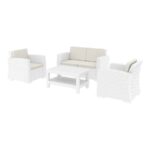 Zap Monaco 4 piece Sofa Set in White - Non Rust or Fade-0