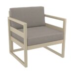 zap mykonos Lounge set in resin Taupe with light brown cushions - No rust-21716