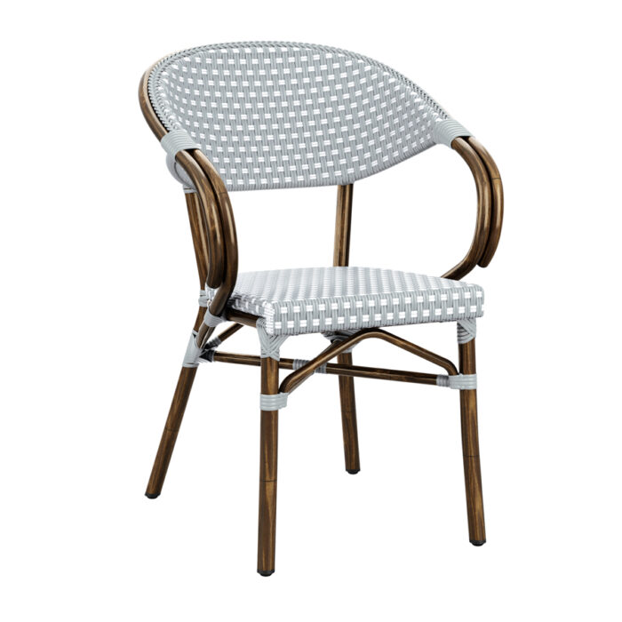 Zap Panda French Bistro Style Aluminium Weave Arm Chair - 5 colours-21757