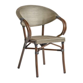 Zap Panda French Bistro Style Aluminium Weave Arm Chair - 5 colours-0