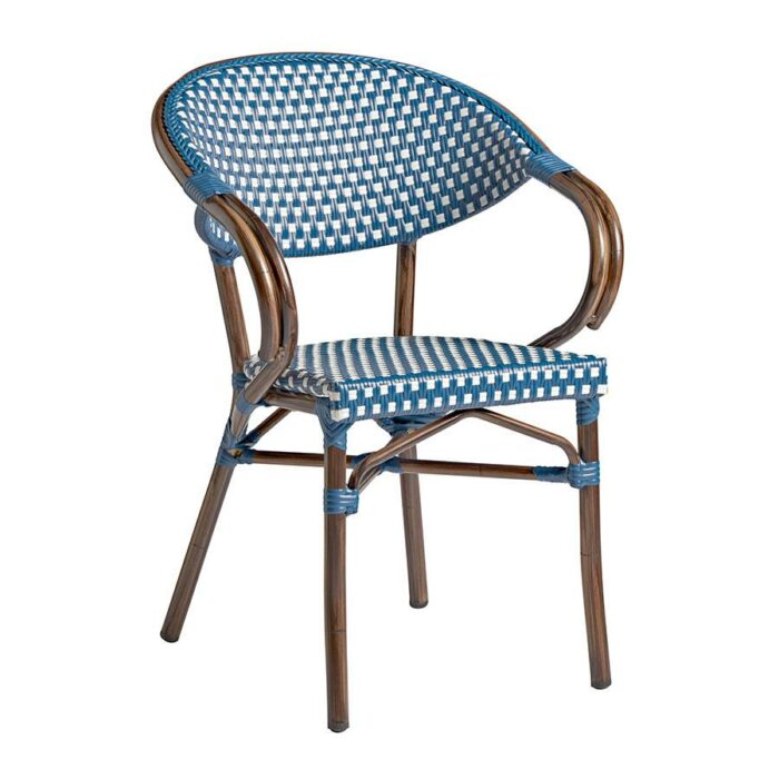Zap Panda French Bistro Style Aluminium Weave Arm Chair - 5 colours-21754