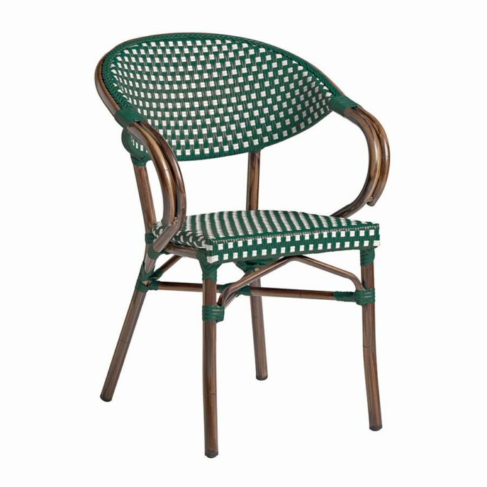 Zap Panda French Bistro Style Aluminium Weave Arm Chair - 5 colours-21755