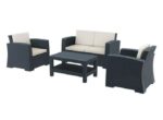 Zap Monaco 4 piece Sofa Set in Dark Grey - Non Rust or Fade-21702