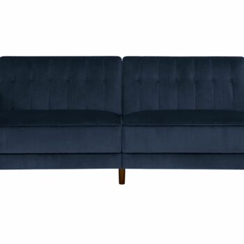 Dorel Pin Tufted Transitional Sofa Bed in Blue Velvet-0