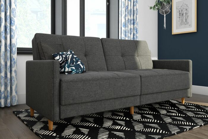 Dorel Andora Sprung Sofa Bed in Grey Linen-21359