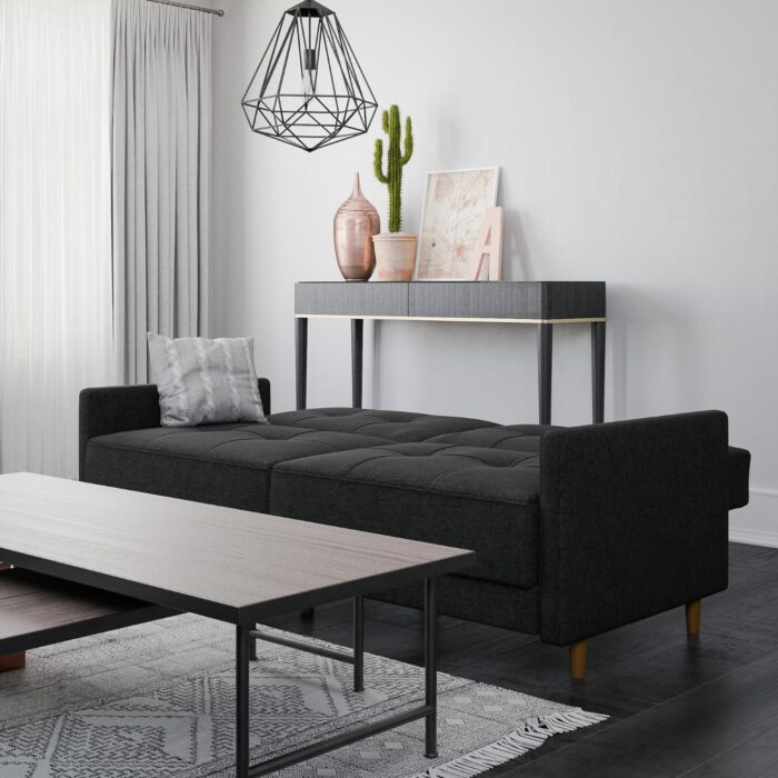 Dorel Andora Sprung Sofa Bed in Grey Linen-21360