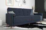 Dorel Andora Sprung Sofa Bed in Blue Linen-21375