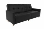 Dorel Andora Sprung Sofa Bed in Black Faux Leather-0