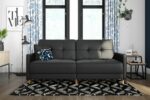 Dorel Andora Sprung Sofa Bed in Black Faux Leather-21396