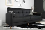 Dorel Andora Sprung Sofa Bed in Black Faux Leather-21398