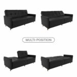 Dorel Andora Sprung Sofa Bed in Black Faux Leather-21392