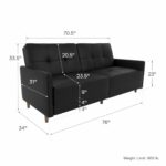 Dorel Andora Sprung Sofa Bed in Black Faux Leather-21391