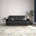 Dorel Andora Sprung Sofa Bed in Black Faux Leather-21394
