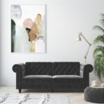 Dorel Felix Chesterfield Sofa Bed in Grey Velvet-21439
