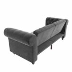 Dorel Felix Chesterfield Sofa Bed in Grey Velvet-21435