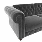 Dorel Felix Chesterfield Sofa Bed in Grey Velvet-21438