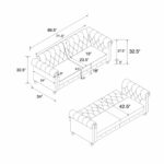 Dorel Felix Chesterfield Sofa Bed in Grey Velvet-21437