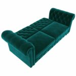 Dorel Felix Chesterfield Sofa Bed in Teal Green Velvet-21464