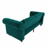 Dorel Felix Chesterfield Sofa Bed in Teal Green Velvet-21463