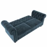 Dorel Felix Chesterfield Sofa Bed in Blue Velvet-21489