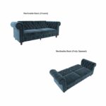 Dorel Felix Chesterfield Sofa Bed in Blue Velvet-21485
