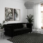 Dorel Felix Chesterfield Sofa Bed in Black Velvet-21515