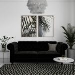 Dorel Felix Chesterfield Sofa Bed in Black Velvet-21517