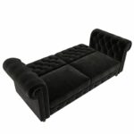 Dorel Felix Chesterfield Sofa Bed in Black Velvet-21509