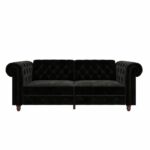 Dorel Felix Chesterfield Sofa Bed in Black Velvet-21506