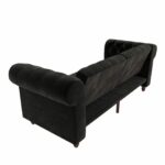 Dorel Felix Chesterfield Sofa Bed in Black Velvet-21508