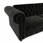 Dorel Felix Chesterfield Sofa Bed in Black Velvet-21510