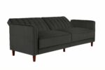 Dorel Pin Tufted Transitional Sofa Bed in Grey Velvet-0