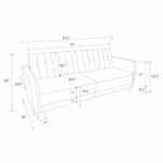 Dorel Pin Tufted Transitional Sofa Bed in Blue Velvet-21348