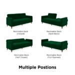 Dorel Pin Tufted Transitional Sofa Bed in Blue Velvet-21349