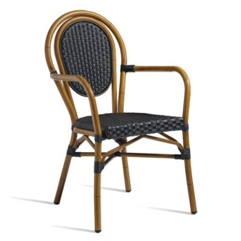 zap time armchair aluminium cane effect with wicker weave-0