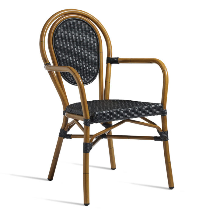 zap time armchair aluminium cane effect with wicker weave-0