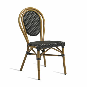 zap time side chair aluminium cane effect with wicker weave-0
