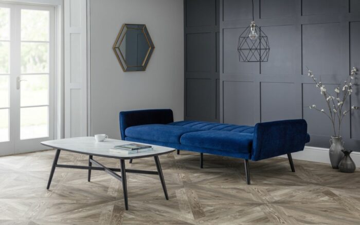 Julian Bowen Afina Sofa Bed in Blue Velvet-21809