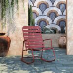 Novogratz Roberta Indoor or Outdoor Rocker Rocking Chair in Red-21911